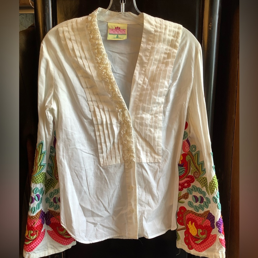 Cake Couture Embroidered Pleated Shirt